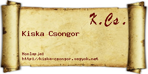 Kiska Csongor névjegykártya